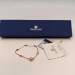Swarovski Rose Gold Tone Crystal Bracelet With Box Authentic Like New