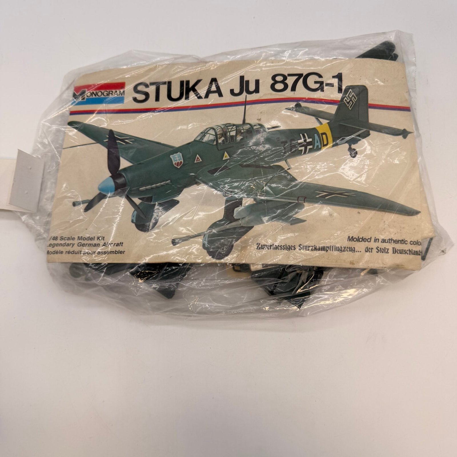 IMG_2567 Brand New Vintage Monogram STUKA Ju 87G-1 1/48 Scale Model Kit Sealed - Image 1