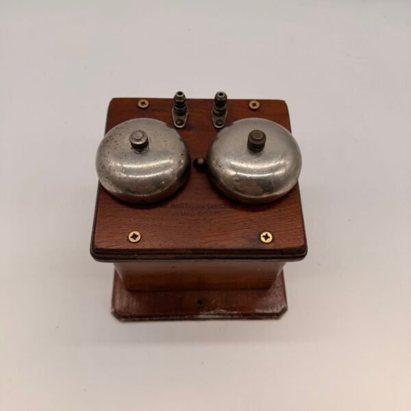 Antique Northern Electric Double Bell Telephone Ringer Wood Box Type 48-A