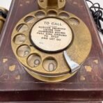 Antique GEC Wooden Wall Telephone Brass Rotary Phone Made In England - Image 6
