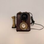 Antique GEC Wooden Wall Telephone Brass Rotary Phone Made In England - Image 2