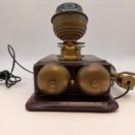Antique GEC Wooden Wall Telephone Brass Rotary Phone Made In England - Image 9
