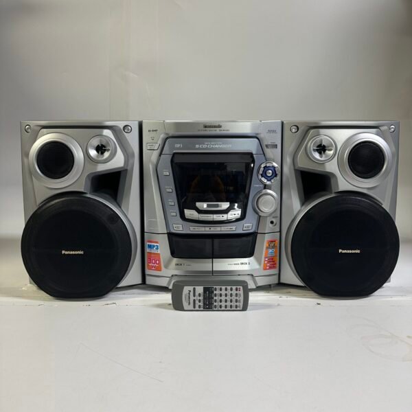 Panasonic SA-AK500 5 CD Changer Stereo System with Speakers and Remote