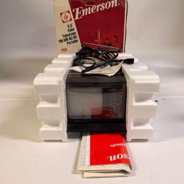 Vintage Emerson PC6 5.5” Color TV FM/AM Portable Brand New In Box