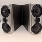 Philips PWB-C798/17 6 Ohm Stereo Speaker Pair Silver Black Tested - Image 2