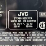 JVC RX-6100VBK AV Receiver Dolby Digital DTS Tested Working With Remote - Image 11