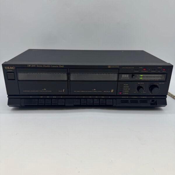 TEAC SW-200 Stereo Double Cassette Deck For Parts Repair Turns On