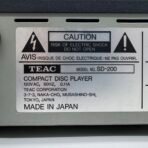 Vintage 1980s TEAC SD-200 Compact Disc CD Player Tested Working Made In Japan - Image 9