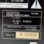 Kenwood KX-32B Stereo Cassette Deck Dolby System Made In Japan Tested Working - Image 10