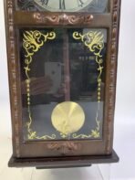 Vintage Citizen 31 Day Pendulum Wall Clock Wooden Wind Up Chime Clock Made In Korea - Image 12