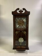 Vintage Daniel Dakota 31 Day Pendulum Wall Clock Wooden Wind Up Chime Clock Made In Korea