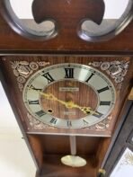 Vintage Daniel Dakota 31 Day Pendulum Wall Clock Wooden Wind Up Chime Clock Made In Korea - Image 9