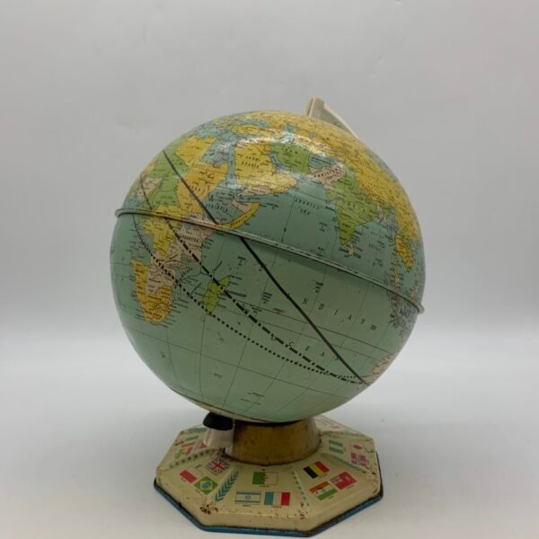 Vintage J Chein 9 Inch World Globe Mid Century United Nations Base USA Made