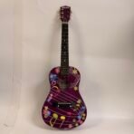 Nova 3301GC 1/2 Size Kids Acoustic Guitar Purple Floral Music Notes