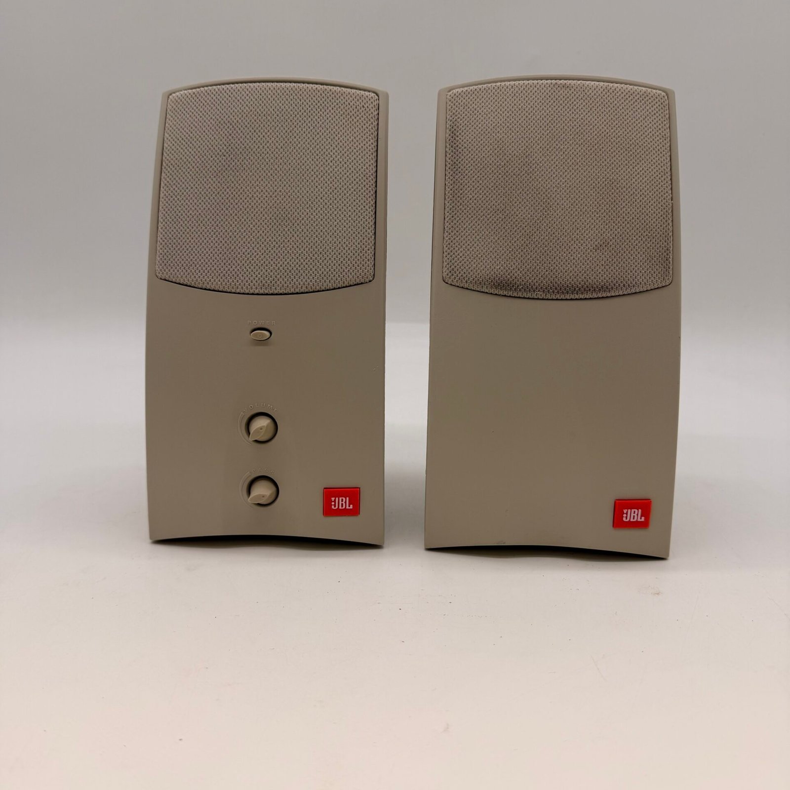 IMG_4321 JBL IS-1 Powered Multimedia Computer Speakers Pair Bass Control USA Made - Image 1