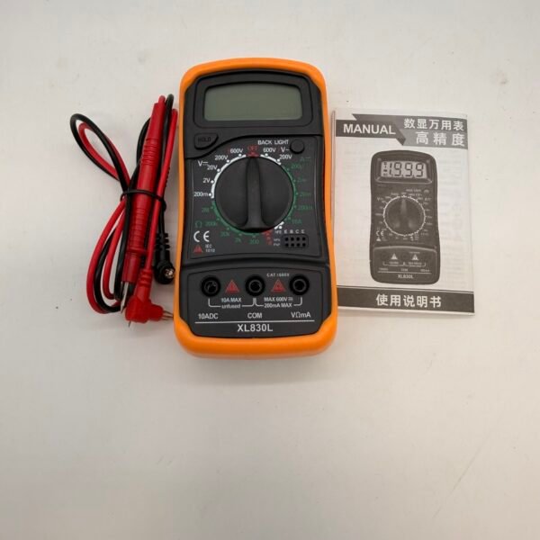 XL830L Digital Multimeter Voltage Current Resistance Tester w/ Leads Manual
