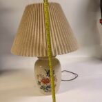 Vintage 1980 Floral Ceramic Table Lamp Leviton Socket Pleated Shade 24” - Image 10
