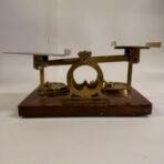 Antique 1890s Sampson Mordan London Brass Postal Letter Scale Weights Oak - Image 4
