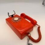 Vintage Northern Telecom Orange Rotary Dial Wall Phone Retro Telephone - Image 2