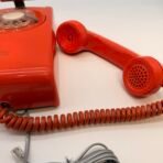 Vintage Northern Telecom Orange Rotary Dial Wall Phone Retro Telephone - Image 4