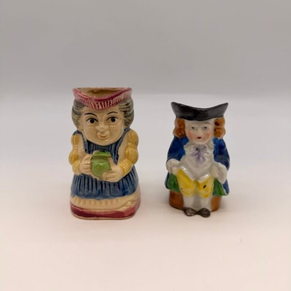 Vintage Occupied Japan Toby Mug Character Creamer Ceramic Figurine Lot of 2