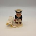 Vintage Wood Potters Burslem Toby Jug Character Pitcher England 3.5” w COA