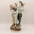 Vintage Royal Dux 10581 Fisherman Wife Child Porcelain Figurine Czech 18.5”