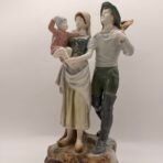 Vintage Royal Dux 10581 Fisherman Wife Child Porcelain Figurine Czech 18.5” - Image 2