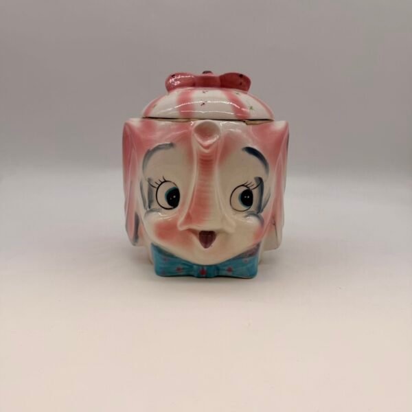Very Rare Lefton ESD Japan Pink Elephant Cookie Jar #22242 Painted 1950s