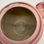 Vintage Japan Pink Apple Honey Pot Jam Jar Bee Lid Spoon #8426 Ceramic 1950s - Image 6