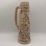Vintage Stefano Japan Castle Stein Tankard XMAS 1980 Medieval Knight Relief 16”