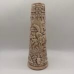 Vintage Stefano Japan Castle Stein Tankard XMAS 1980 Medieval Knight Relief 16” - Image 2