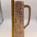 Vintage Stefano Japan Castle Stein Tankard XMAS 1980 Medieval Knight Relief 16” - Image 6