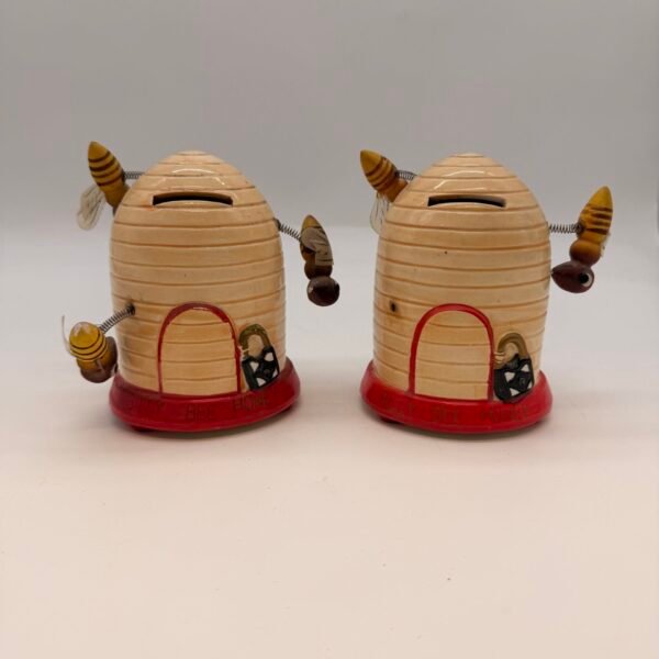 Vintage Billy Bee Honey Beehive Coin Banks Set of 2 Japan One Complete