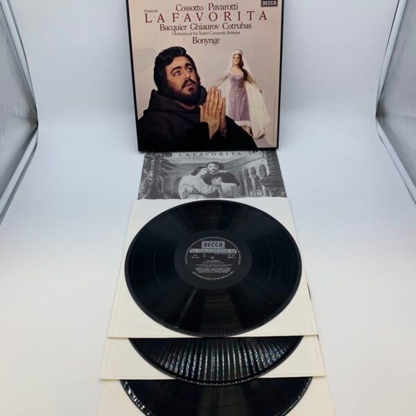 Vintage 1978 Decca La Favorita Opera Box Set Luciano Pavarotti 3 Vinyl LP Collection