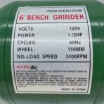Bench Grinder 6"  1/2 HP 3400 RPM 120V Dual Wheel Grinding Machine Tested - Image 2
