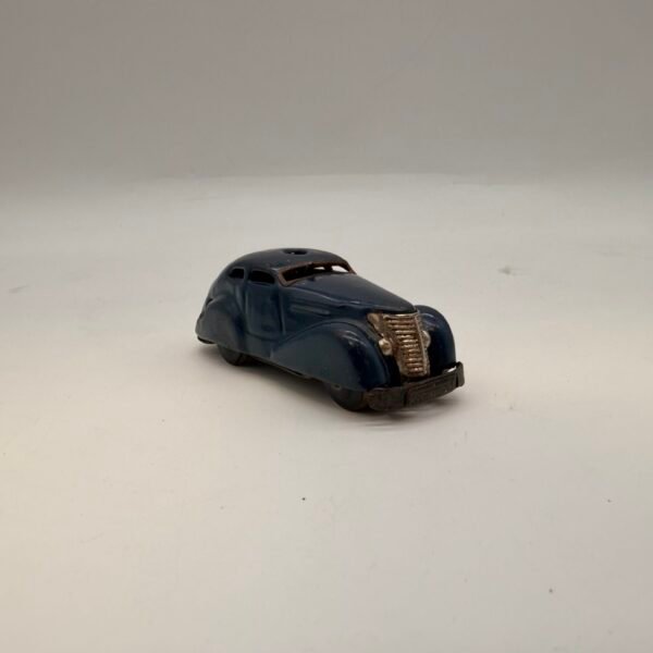 Vintage Schuco 3000 Wind Up Tin Toy Car Blue Streamline Germany 1930s