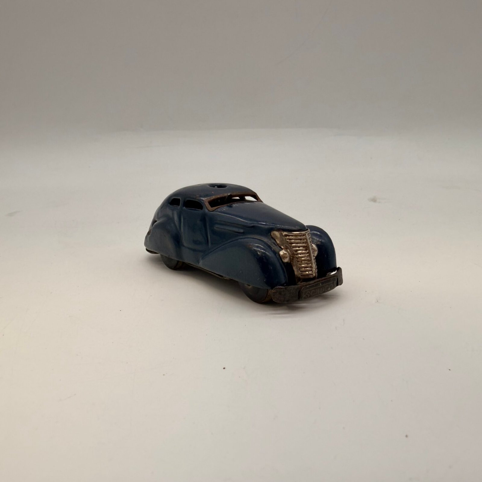 IMG_5581 Vintage Schuco 3000 Wind Up Tin Toy Car Blue Streamline Germany 1930s - Image 1