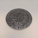 Vintage Silver Tone Aztec Mayan Calendar Wall Hanging Embossed 10” Plaque - Image 3