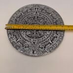 Vintage Silver Tone Aztec Mayan Calendar Wall Hanging Embossed 10” Plaque - Image 5