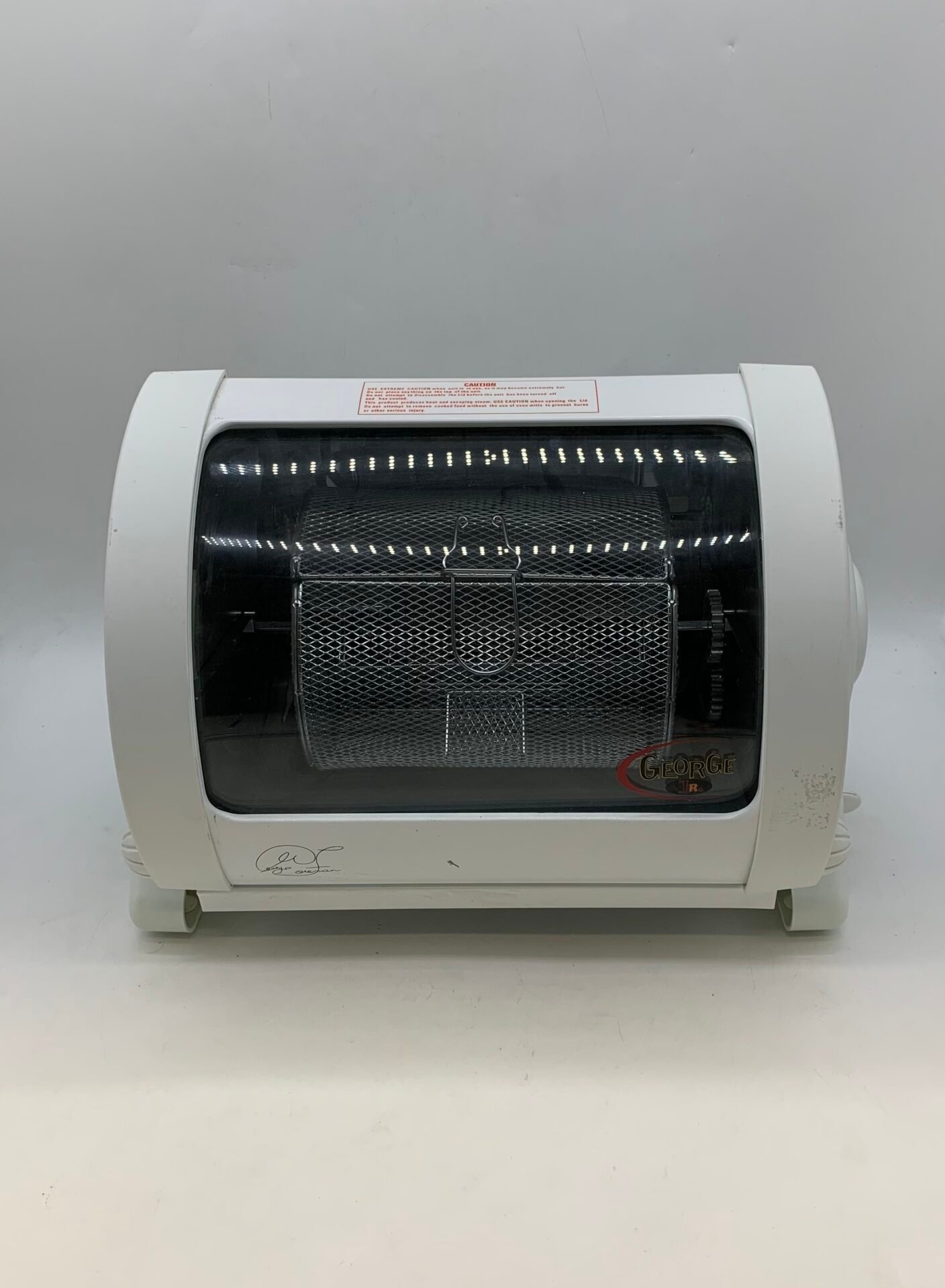 IMG_5787 Vintage George Foreman Jr Rotisserie Oven Countertop Cooker Roaster With Rotating Basket Working - Image 1