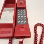 Northern Telecom SOLO Red Corded Desk Telephone Vintage Push Button Phone - Image 3