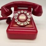 Vintage Red 1950’s Classic Desk Phone Push Button Rotary Style Tested Working - Image 2