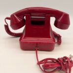 Vintage Red 1950’s Classic Desk Phone Push Button Rotary Style Tested Working - Image 5