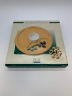 Tramontina Petit Round Wooden Appetizer Serving Tray w/ Porcelain Bowl Brazil