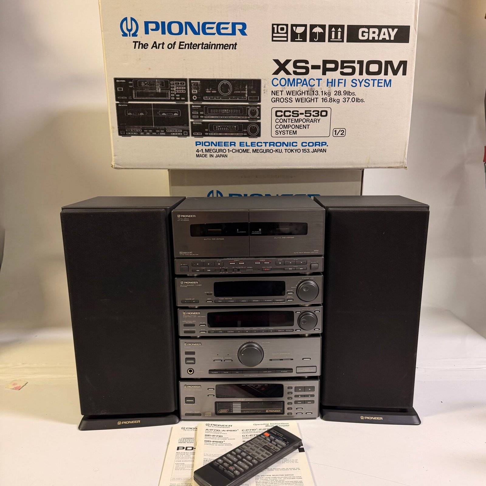 IMG_7086 Pioneer XS-P510M Compact Component Stereo System w/ Remote Boxes Like New - Image 1