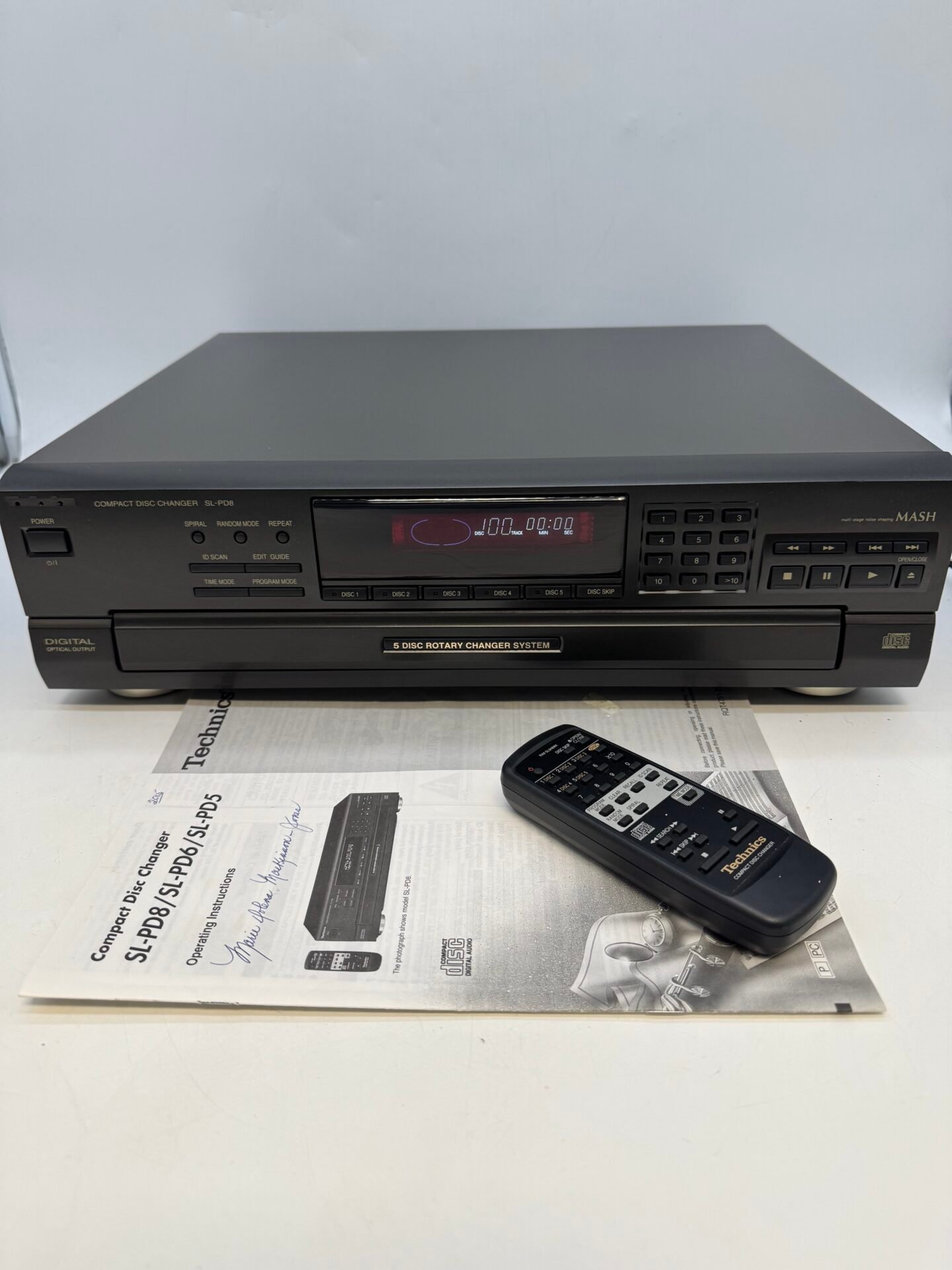 IMG_7245 Technics SL-PD8 5-Disc CD Changer Player MASH w/ Remote & Manual - Image 1