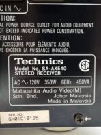 Technics SA-AX540 Dolby Pro Logic Stereo Receiver Bundle Remote & Manual Tested - Image 9