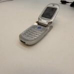 Vintage Samsung SGH-X426 Flip Phone Silver w/ OEM Charger Manual Untested - Image 3