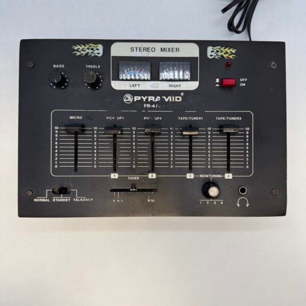 Pyramid PR-4700 Vintage Stereo Audio Mixer 5-Channel Tested Working